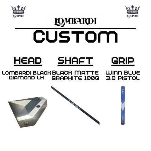 Lombardi Golf Custom Black Diamond Left-Hand Mallet Golf Putter