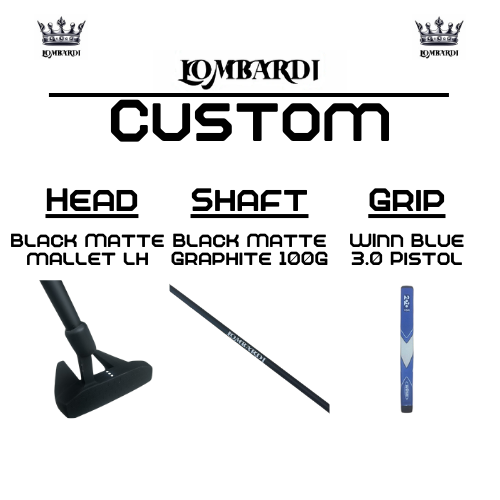 Lombardi Golf Custom Black Matte Left Hand Mallet Golf Putter