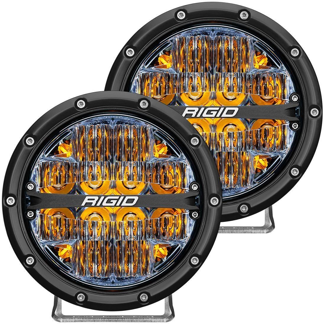 RIGID 360-Series 6" LED Fog Light Drive Beam w/Amber Backlight - Black Housing