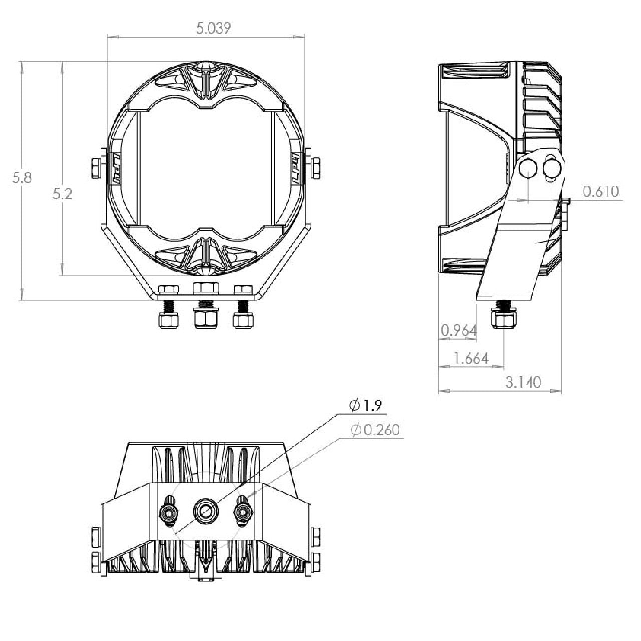 Baja DesignsDriving/ Fog Light; LP4 Pro; LED Bulb; 4 LED Bulbs; 5.1 Inch Round