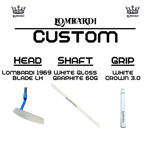 Lombardi Golf Custom Blue 1969 Double Wide Blade Left Hand Golf Putter