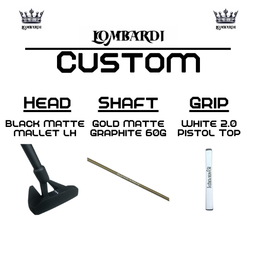 Lombardi Golf Custom Black Matte Left Hand Mallet Golf Putter