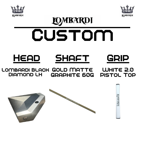 Lombardi Golf Custom Black Diamond Left-Hand Mallet Golf Putter