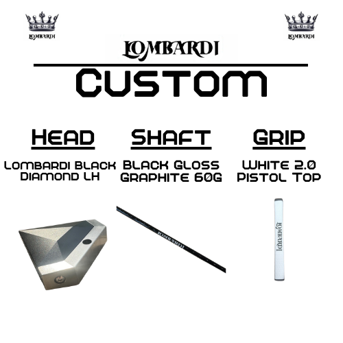 Lombardi Golf Custom Black Diamond Left-Hand Mallet Golf Putter