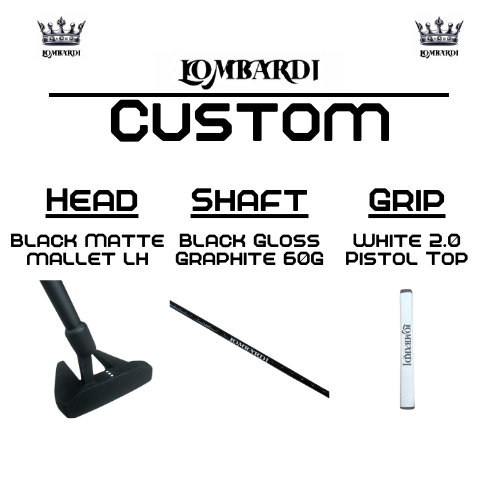 Lombardi Golf Custom Black Matte Left Hand Mallet Golf Putter