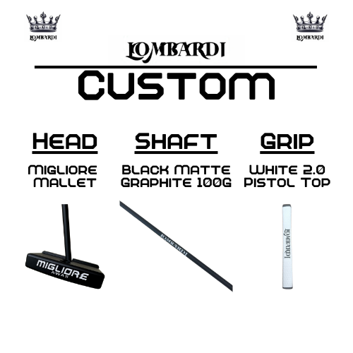 Lombardi Golf Custom Black Migliore Mallet Golf Putter