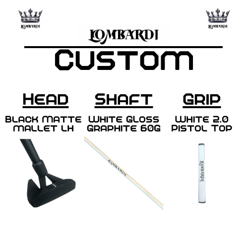 Lombardi Golf Custom Black Matte Left Hand Mallet Golf Putter