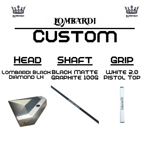 Lombardi Golf Custom Black Diamond Left-Hand Mallet Golf Putter