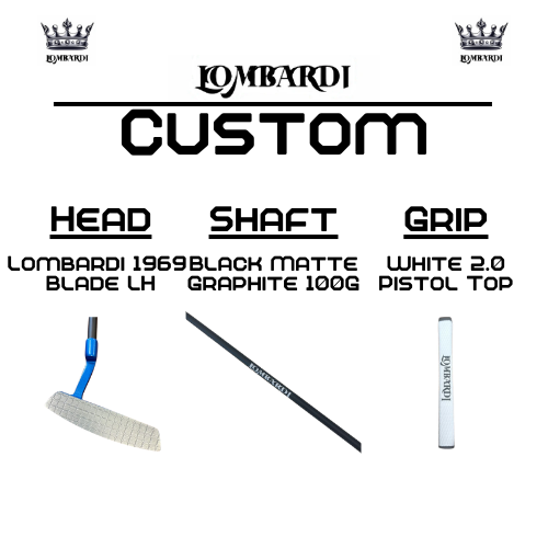 Lombardi Golf Custom Blue 1969 Double Wide Blade Left Hand Golf Putter