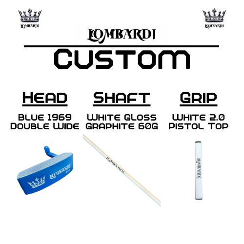 Lombardi Golf Custom Blue 1969 Double Wide Blade Golf Putter