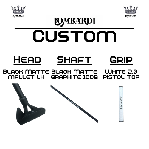 Lombardi Golf Custom Black Matte Left Hand Mallet Golf Putter