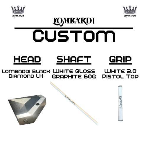 Lombardi Golf Custom Black Diamond Left-Hand Mallet Golf Putter
