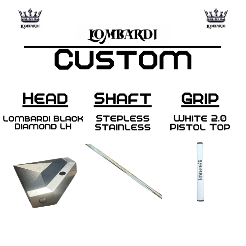 Lombardi Golf Custom Black Diamond Left-Hand Mallet Golf Putter