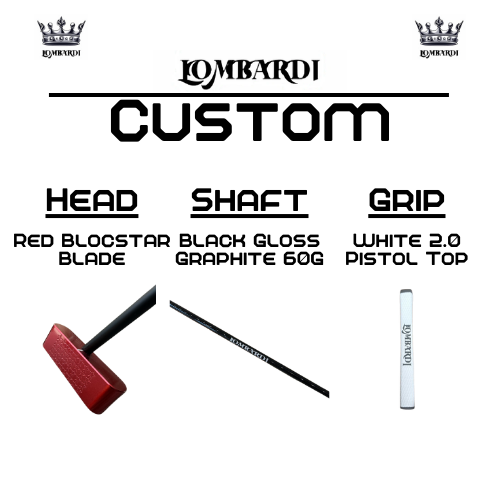 Lombardi Golf Custom Red Blocstar Blade Golf Putter