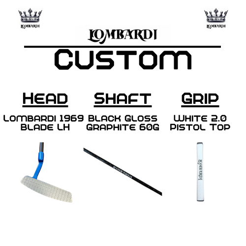 Lombardi Golf Custom Blue 1969 Double Wide Blade Left Hand Golf Putter