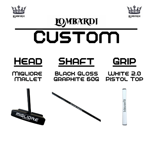 Lombardi Golf Custom Black Migliore Mallet Golf Putter