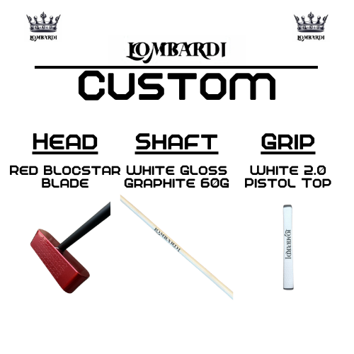 Lombardi Golf Custom Red Blocstar Blade Golf Putter