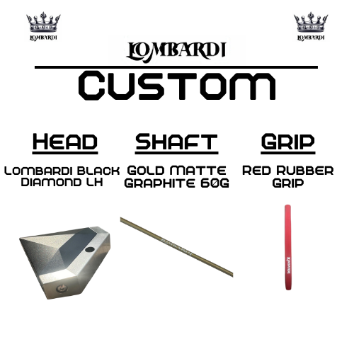 Lombardi Golf Custom Black Diamond Left-Hand Mallet Golf Putter
