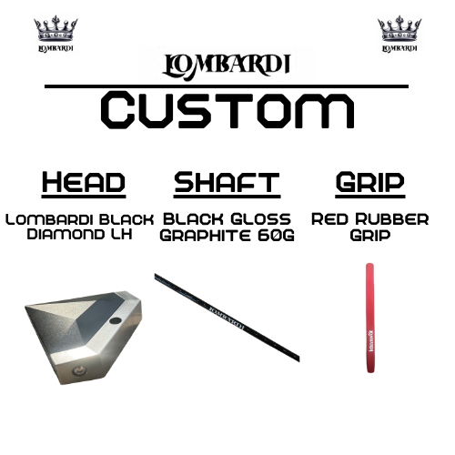 Lombardi Golf Custom Black Diamond Left-Hand Mallet Golf Putter