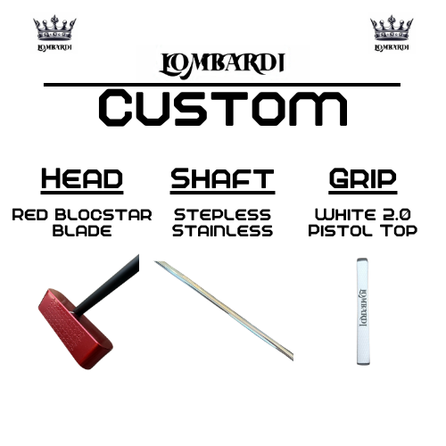 Lombardi Golf Custom Red Blocstar Blade Golf Putter