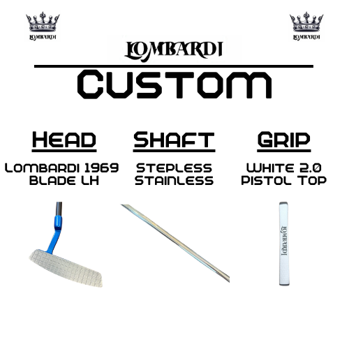 Lombardi Golf Custom Blue 1969 Double Wide Blade Left Hand Golf Putter