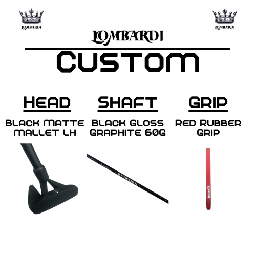 Lombardi Golf Custom Black Matte Left Hand Mallet Golf Putter