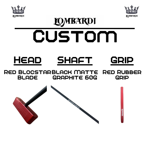 Lombardi Golf Custom Red Blocstar Blade Golf Putter