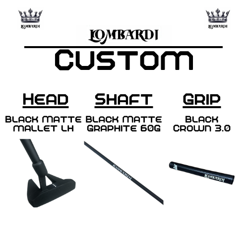 Lombardi Golf Custom Black Matte Left Hand Mallet Golf Putter