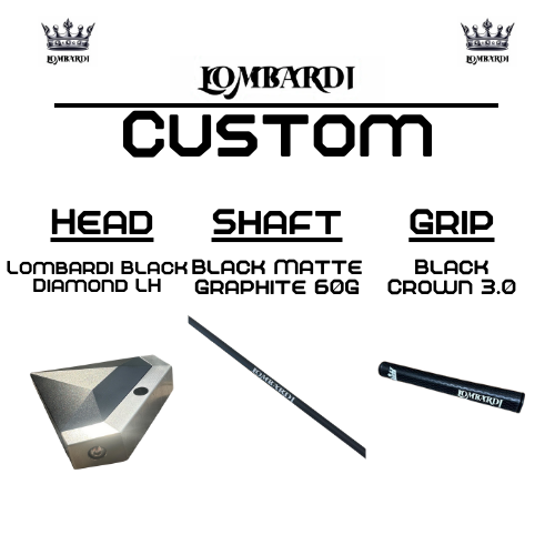 Lombardi Golf Custom Black Diamond Left-Hand Mallet Golf Putter