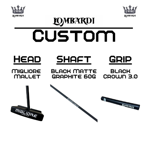 Lombardi Golf Custom Black Migliore Mallet Golf Putter