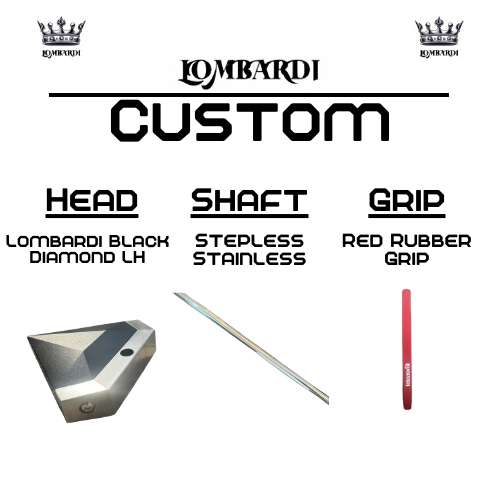 Lombardi Golf Custom Black Diamond Left-Hand Mallet Golf Putter