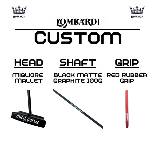 Lombardi Golf Custom Black Migliore Mallet Golf Putter