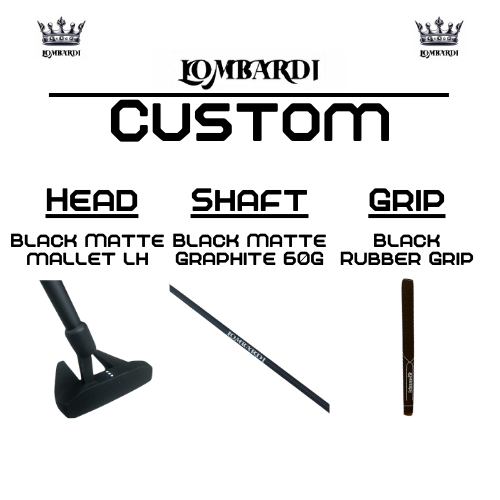Lombardi Golf Custom Black Matte Left Hand Mallet Golf Putter