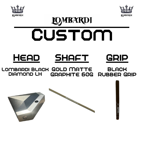 Lombardi Golf Custom Black Diamond Left-Hand Mallet Golf Putter