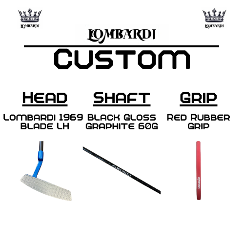 Lombardi Golf Custom Blue 1969 Double Wide Blade Left Hand Golf Putter