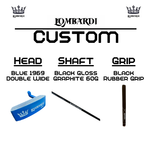 Lombardi Golf Custom Blue 1969 Double Wide Blade Golf Putter