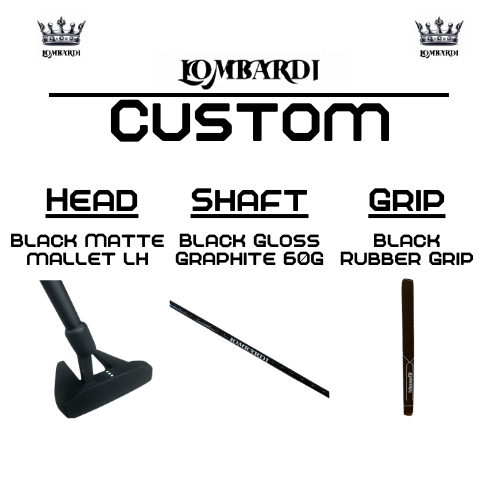 Lombardi Golf Custom Black Matte Left Hand Mallet Golf Putter