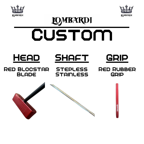 Lombardi Golf Custom Red Blocstar Blade Golf Putter