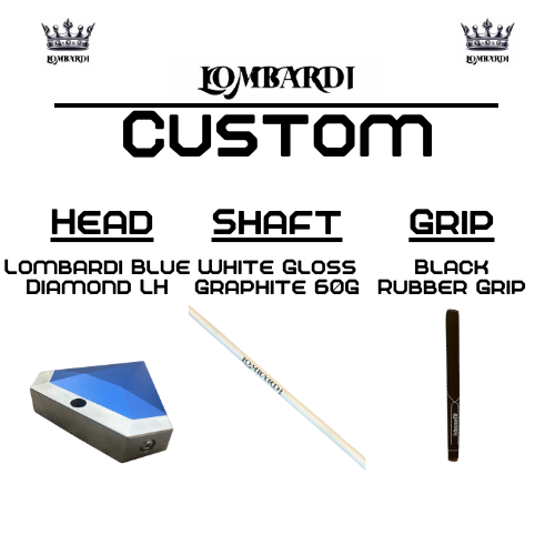 Lombardi Golf Custom Blue Diamond Left Hand Mallet Golf Putter