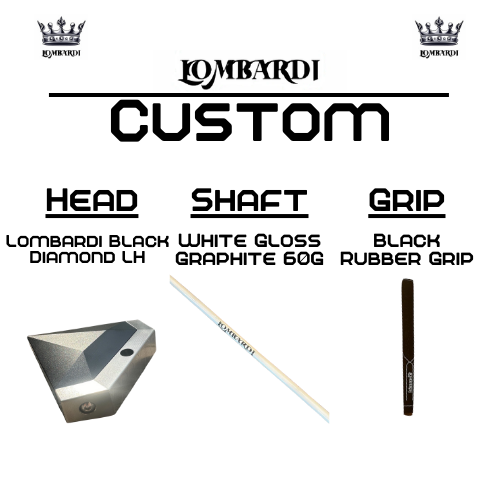 Lombardi Golf Custom Black Diamond Left-Hand Mallet Golf Putter