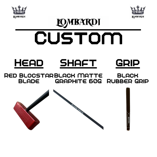 Lombardi Golf Custom Red Blocstar Blade Golf Putter