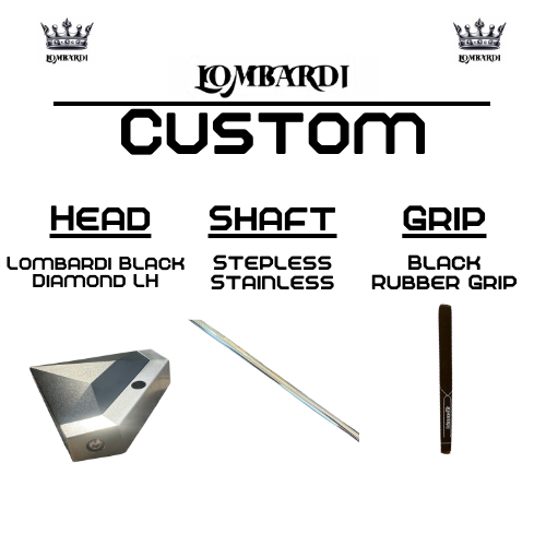 Lombardi Golf Custom Black Diamond Left-Hand Mallet Golf Putter