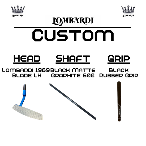 Lombardi Golf Custom Blue 1969 Double Wide Blade Left Hand Golf Putter
