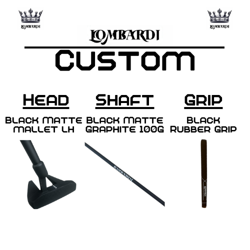 Lombardi Golf Custom Black Matte Left Hand Mallet Golf Putter