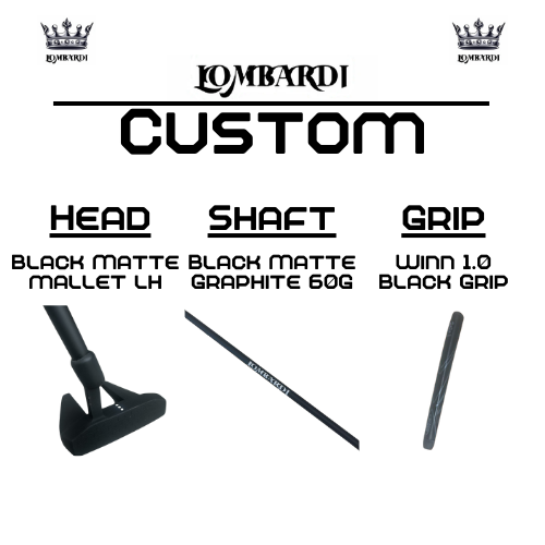 Lombardi Golf Custom Black Matte Left Hand Mallet Golf Putter
