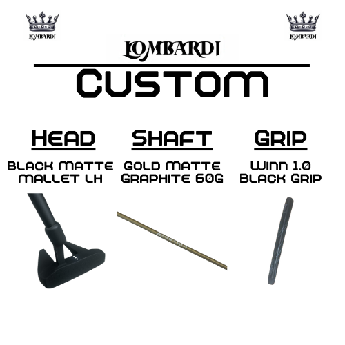 Lombardi Golf Custom Black Matte Left Hand Mallet Golf Putter