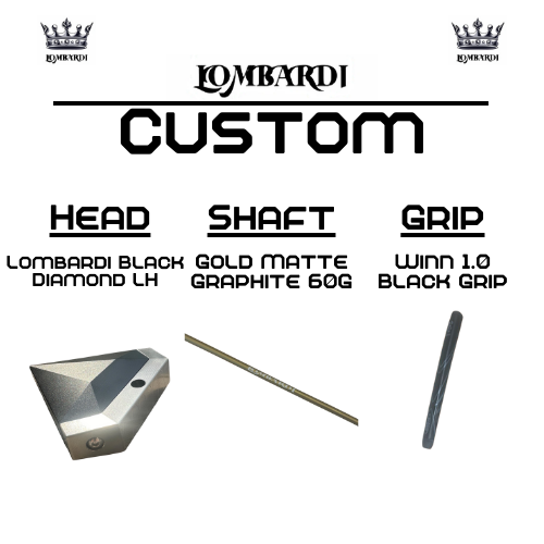 Lombardi Golf Custom Black Diamond Left-Hand Mallet Golf Putter