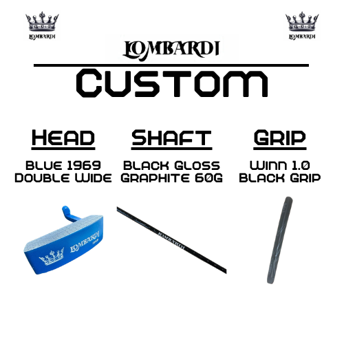 Lombardi Golf Custom Blue 1969 Double Wide Blade Golf Putter