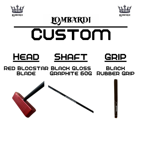 Lombardi Golf Custom Red Blocstar Blade Golf Putter