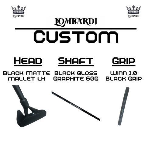 Lombardi Golf Custom Black Matte Left Hand Mallet Golf Putter